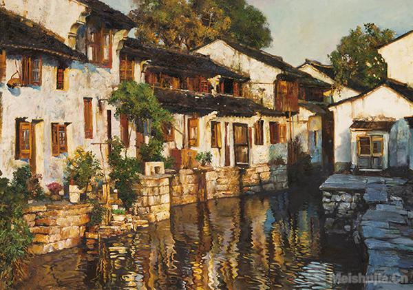 潘鸿海油画中的江南风情-艺术新闻-中国拍卖网